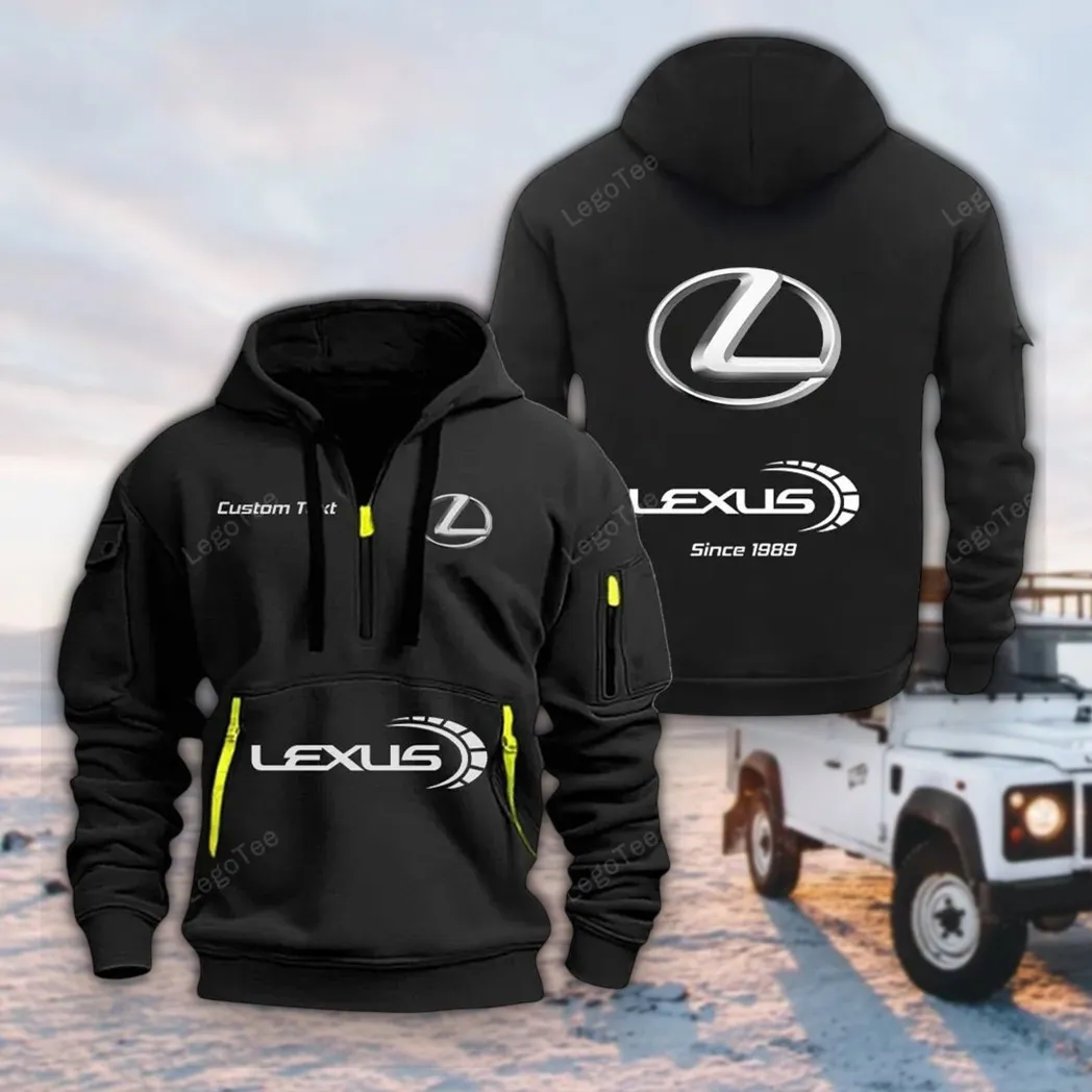 Luxury SUV Hoodie Half Zipper, Performance Fan Hoodie CAR052 -Black