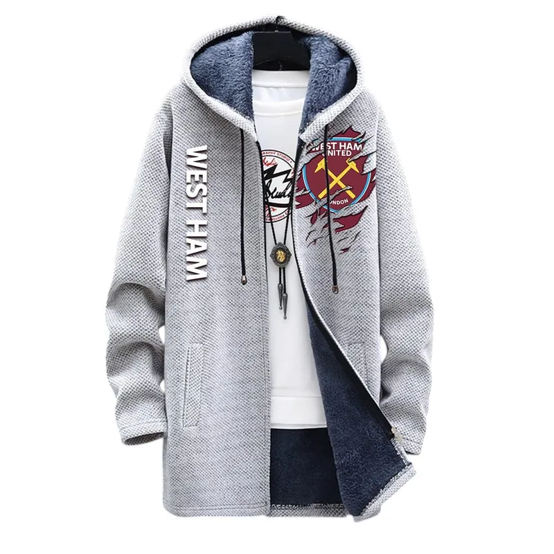 Maroon Footballers Fleece Windbreaker Jacket, Team Pride Windbreaker EPL127 - White - Image 2