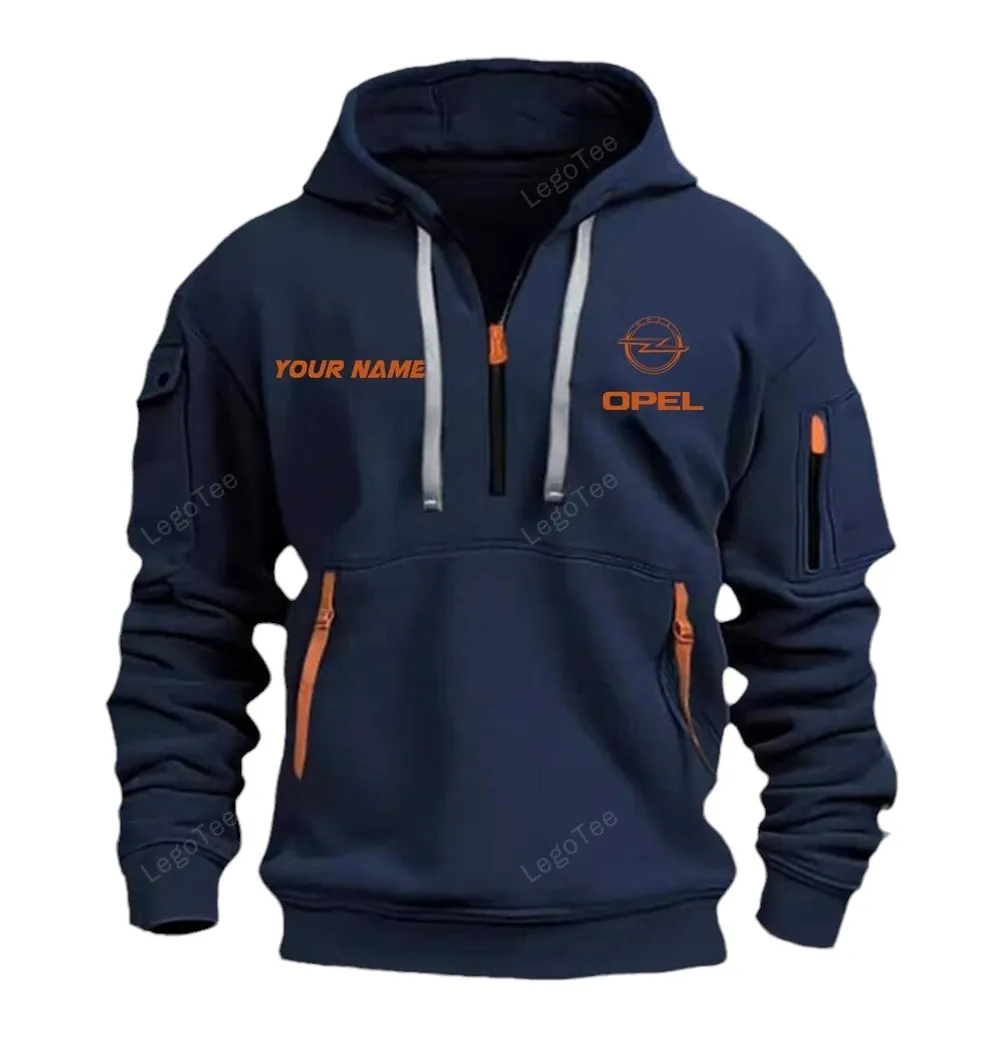 Mid-Size Auto Hoodie Half Zipper, Everyday Fan Hoodie CAR042 -Navy - Image 2