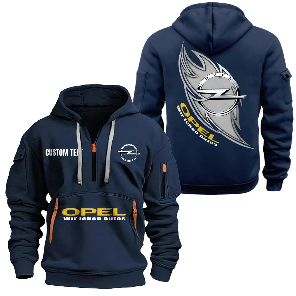 Mid-Size Auto Hoodie Half Zipper, True Supporter Half-Zip Hoodie CAR170 - Navy - Image 2