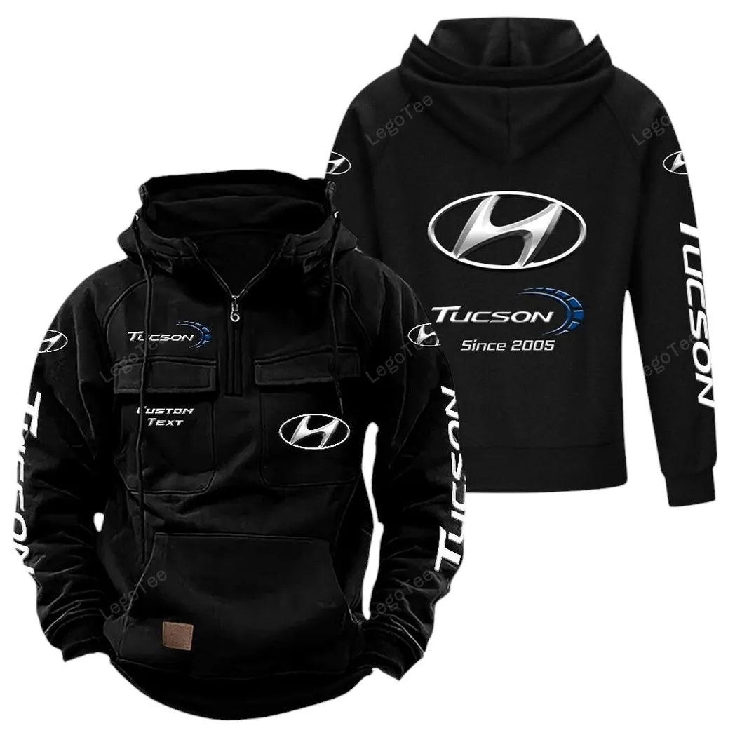 Mid-Size Crossover Tactical Quarter Zip Hoodie, Exclusive Logo Hoodie For Car Enthusiasts CAR960 - Black - Image 2