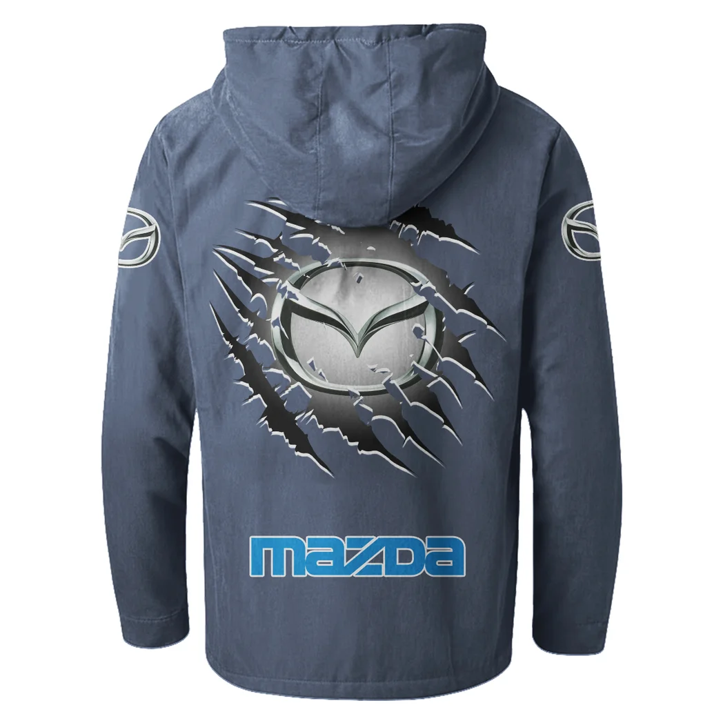 Mid-Size Sedan Flannel Hoodie, Driven Style Hoodie HVN1327MA - Navy Blue - Image 4