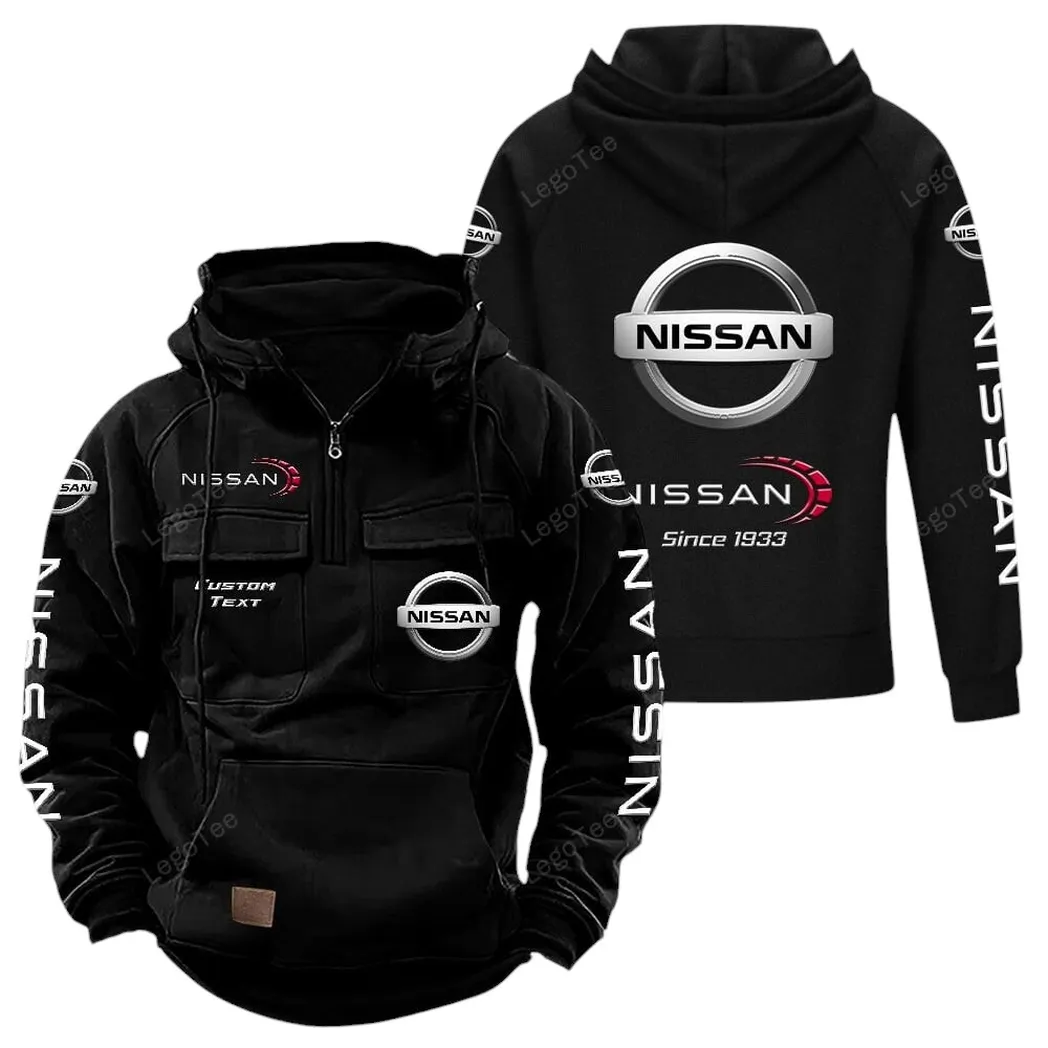 Mid-Size Sedan Tactical Quarter Zip Hoodie, Exclusive Logo Hoodie For Car Enthusiasts CAR960 - Black - Image 2