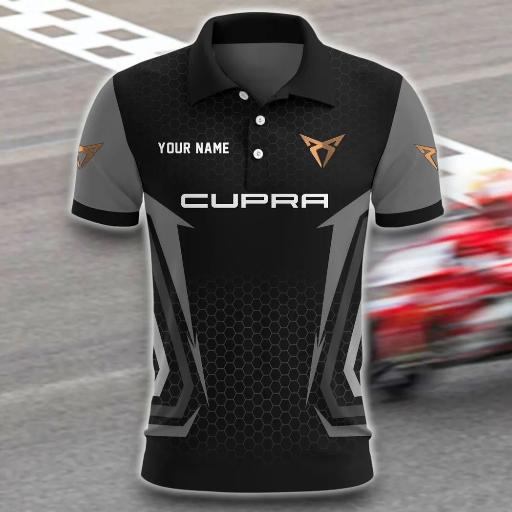 Modern Car Polo Shirt, Urban Relaxed Fit Button Shirt CAR526 - Gray