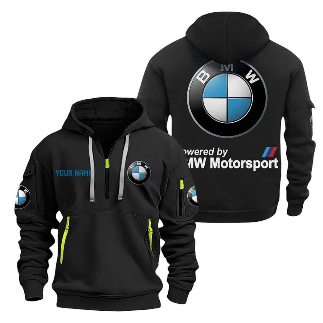 Motorsport Vehicle Hoodie Half Zipper, Supporter Spirit Hoodie CAR200 - Black - Image 2