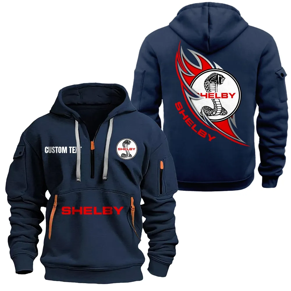 Muscle Car Hoodie Half Zipper, Game Ready Half-Zip Hoodie CAR170 - Navy - Image 2