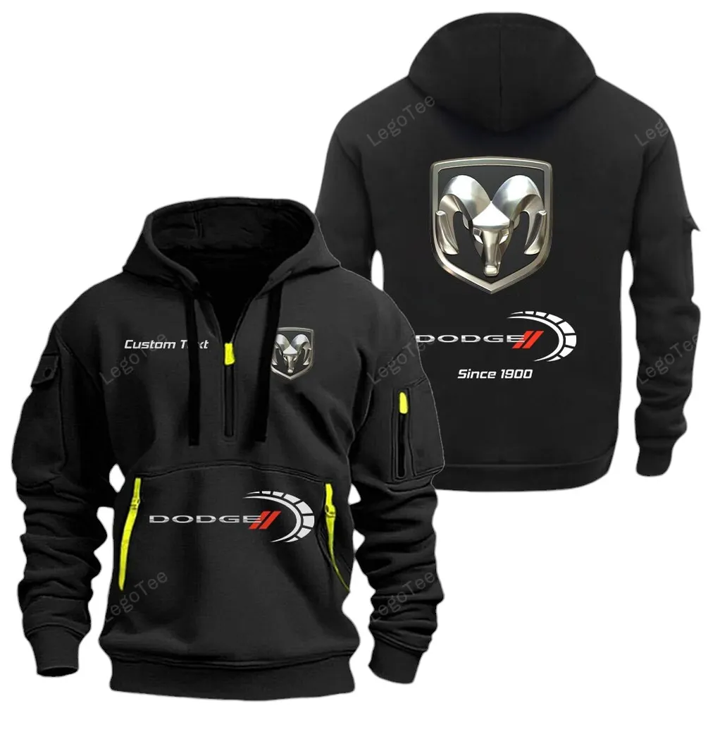 Muscle Car Hoodie Half Zipper, Game Time Hoodie CAR052 -Black - Image 2
