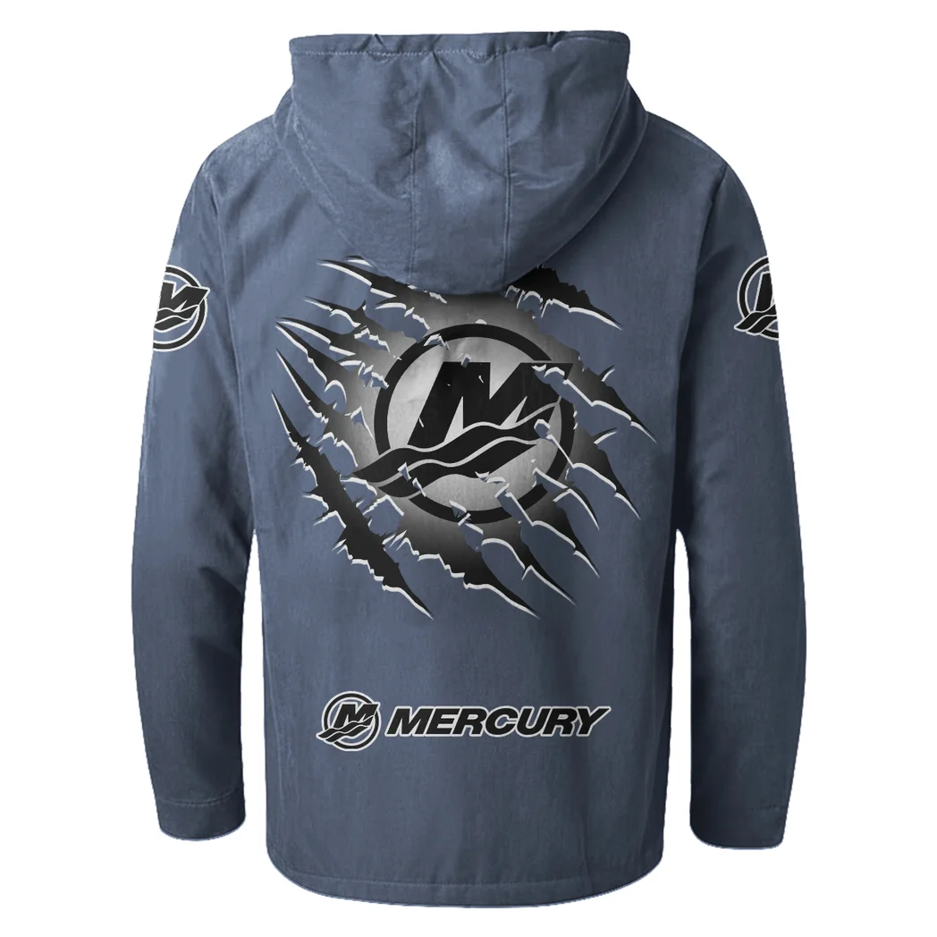 Nautical Propulsion Flannel Hoodie, Auto Fan Hooded Flannel HVN1327MM - Navy Blue - Image 4