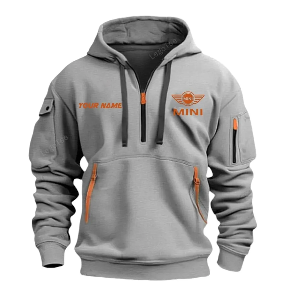 Nimble Hatch Hoodie Half Zipper, Streetwear Fan Hoodie CAR042 -Gray - Image 2