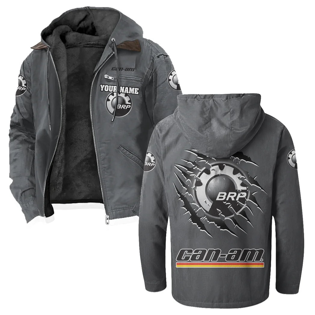 Off-Road Adventure Bike Flannel Hoodie, Bold Automotive Hoodie HVN1327BR - Gray - Image 2