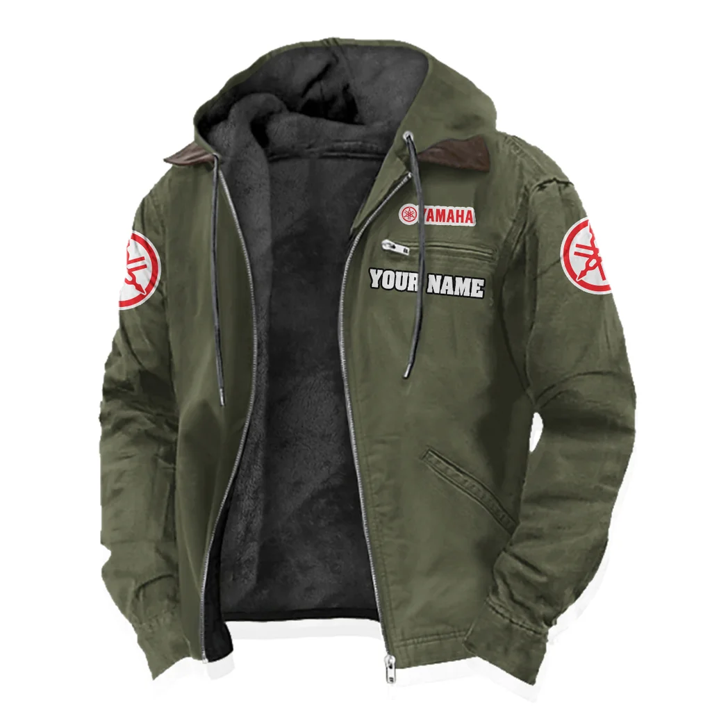 Off-Road Bike Flannel Hoodie, Ride-Ready Hooded Style HVN1327YA - Green - Image 3