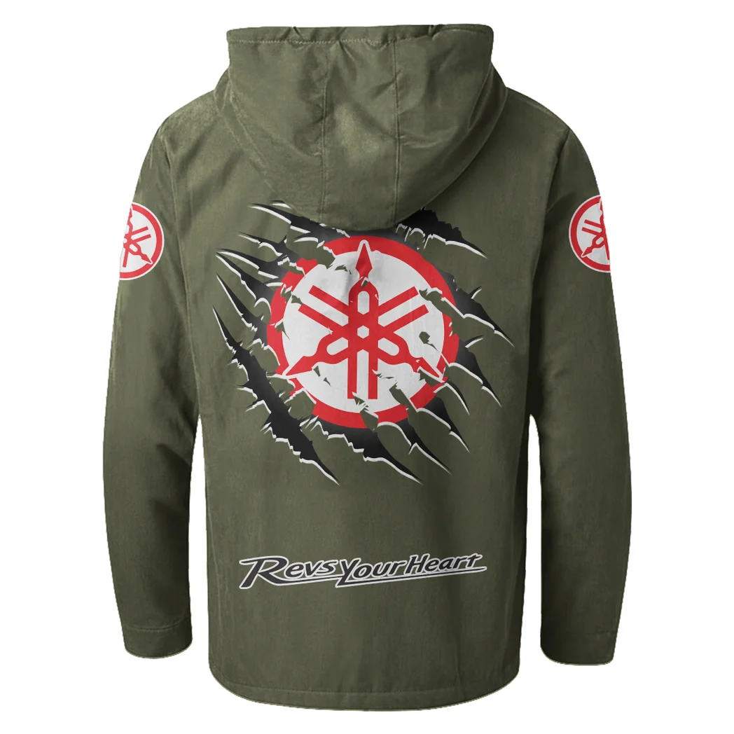 Off-Road Bike Flannel Hoodie, Ride-Ready Hooded Style HVN1327YA - Green - Image 4