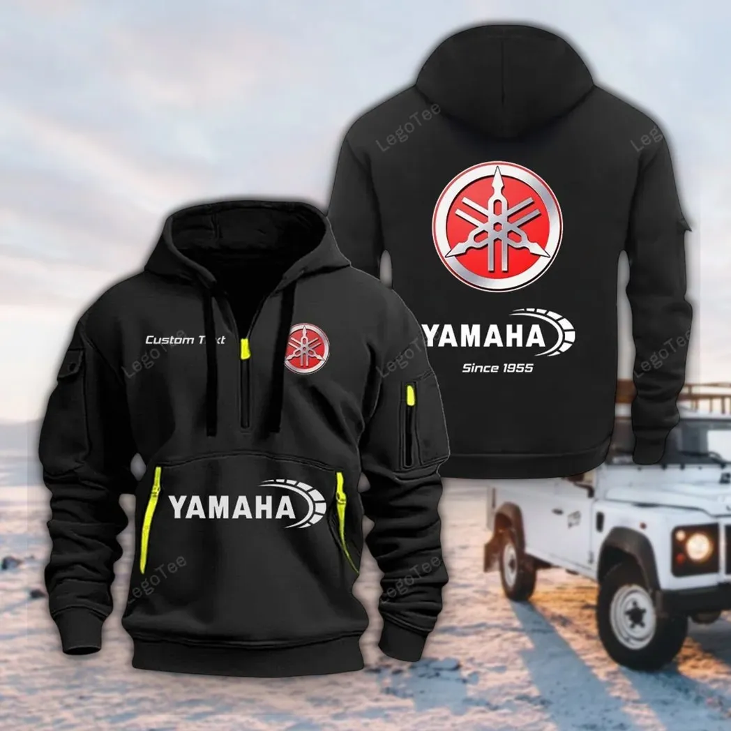 Off-Road Bike Hoodie Half Zipper, Classic Sport Half-Zip Hoodie CAR052 -Black