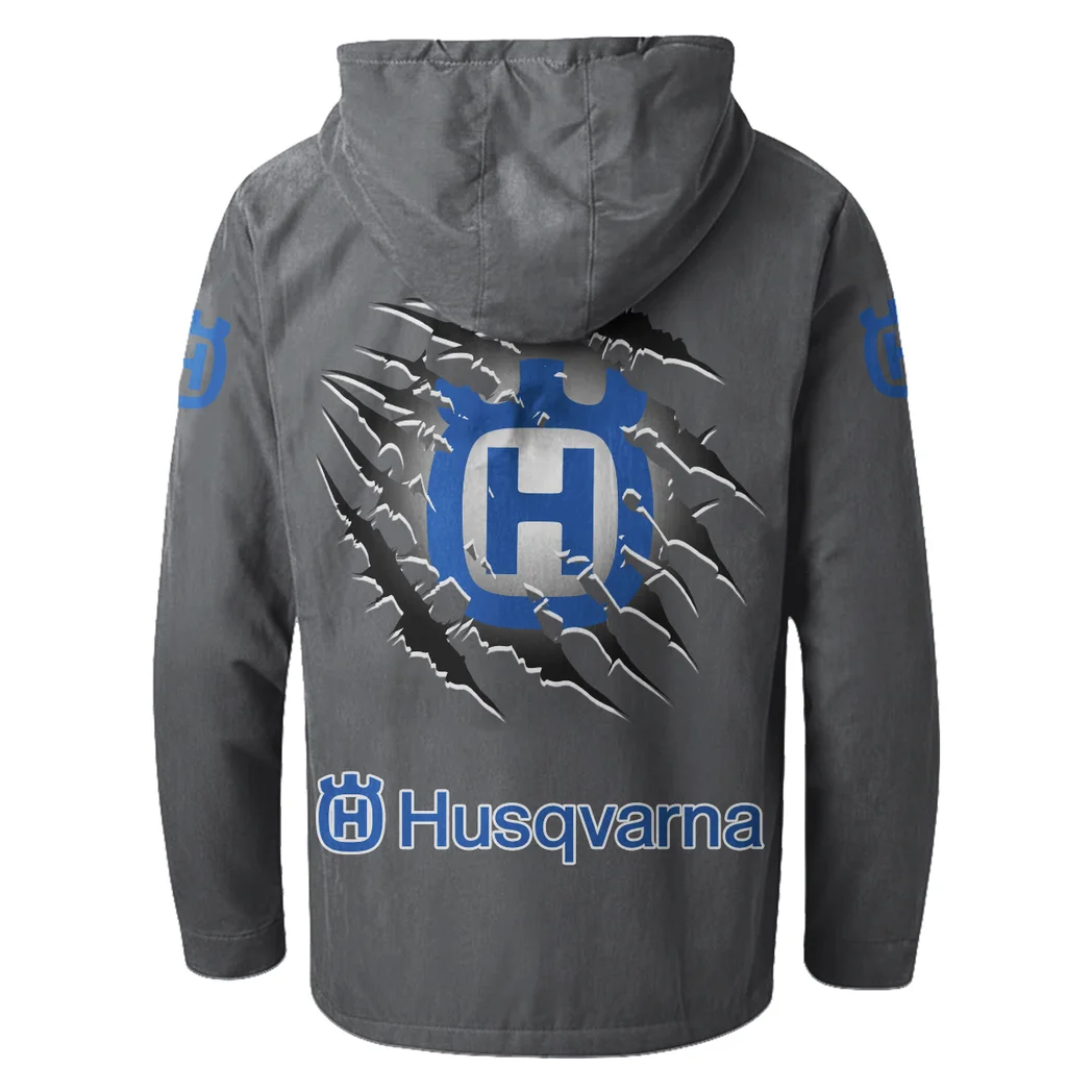 Off-Road Racer Flannel Hoodie, Bold Automotive Hoodie HVN1327HU - Gray - Image 4