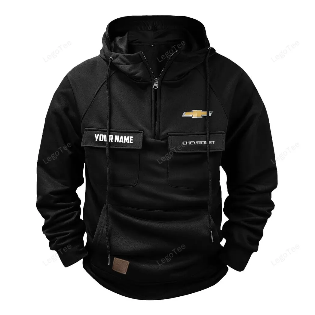 Off-Road SUV Tactical Quarter Zip Hoodie, Exclusive Logo Hoodie For Car Enthusiasts CAR109 - Black - Image 2