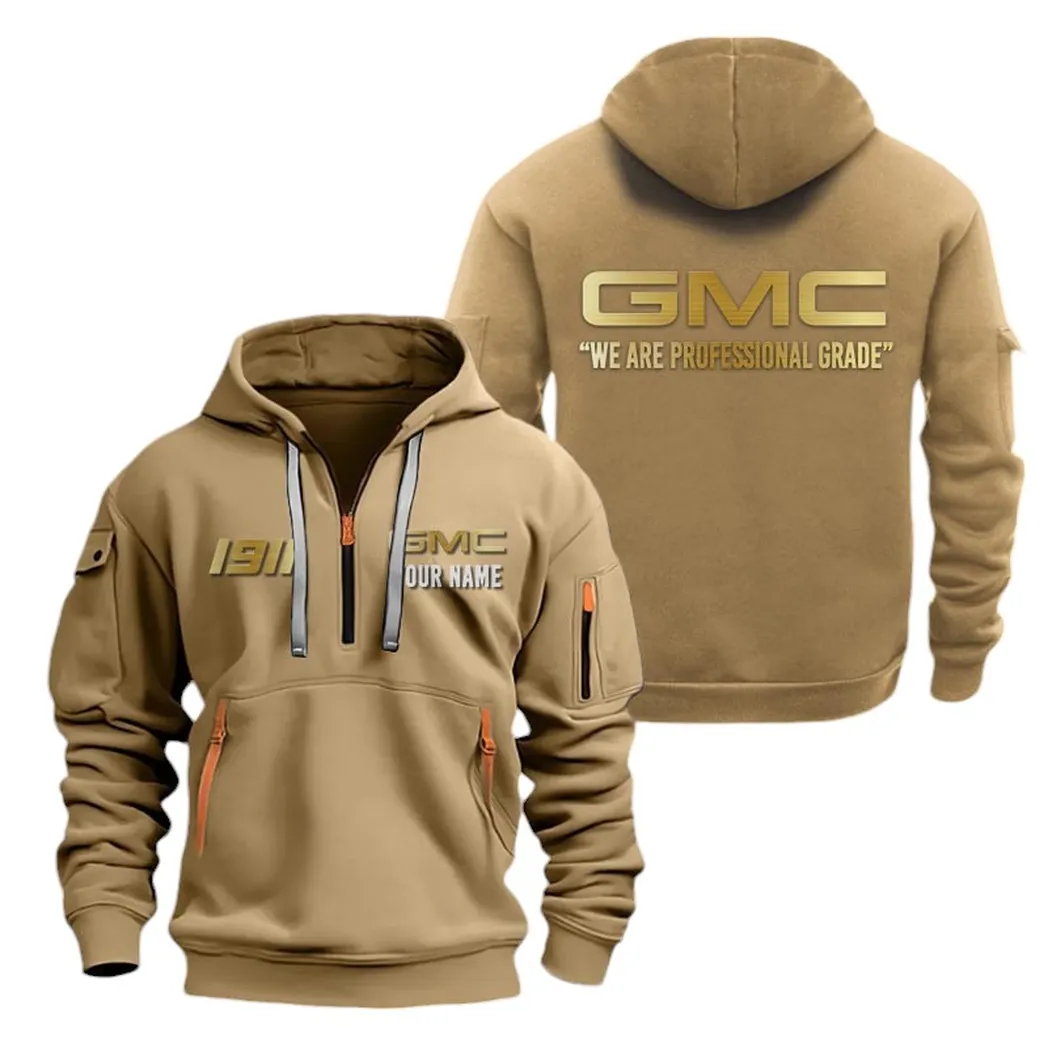 Off-Road Truck Hoodie Half Zipper, Bold Fan Hoodie CAR019 -Khaki - Image 2