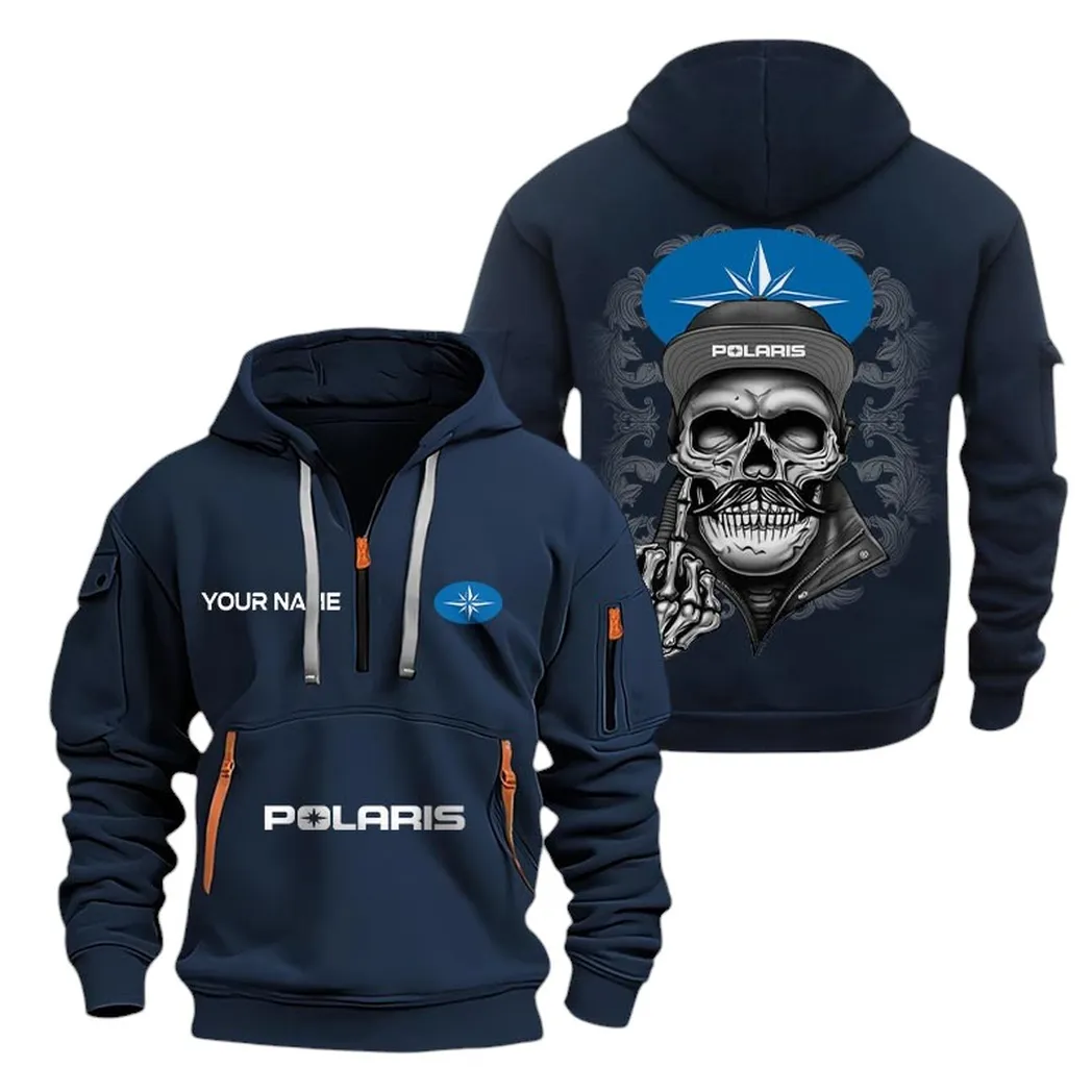 Off-Road Vehicle Hoodie Half Zipper, Bold Fan Hoodie CAR166 - Navy - Image 2