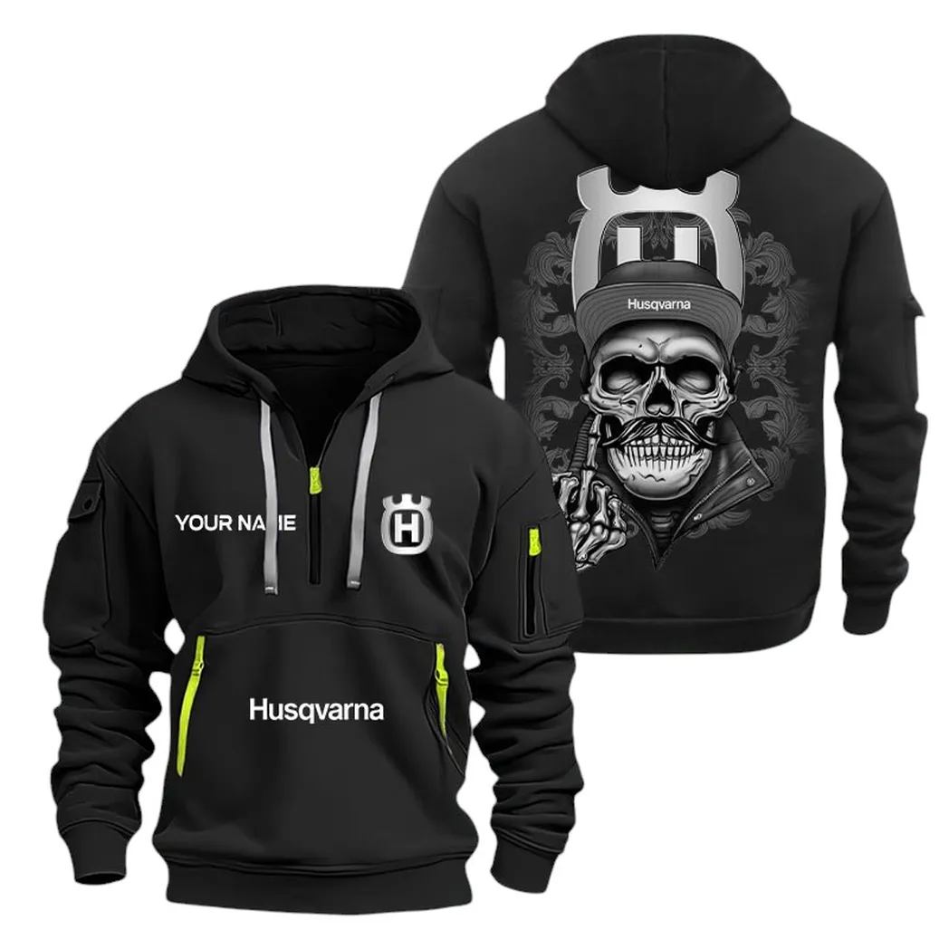 Off-Roader Hoodie Half Zipper, All-Season Fan Half-Zip Hoodie CAR166 - Black - Image 2