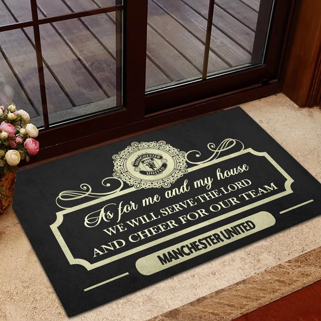 Old Trafford Faithful Doormat, Rugged Doormat for Supporters For Sport Fans DEPL050 - Black
