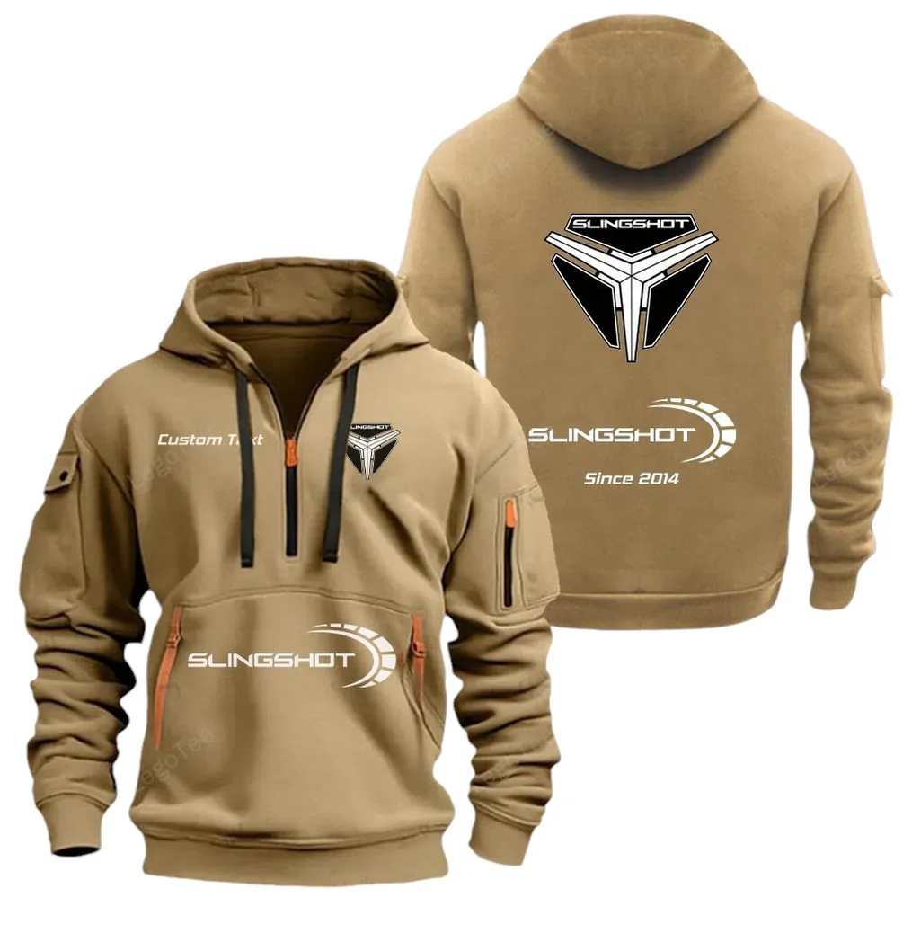 Open-Cockpit Vehicle Hoodie Half Zipper, Bold Energy Hoodie CAR052 -Khaki - Image 2
