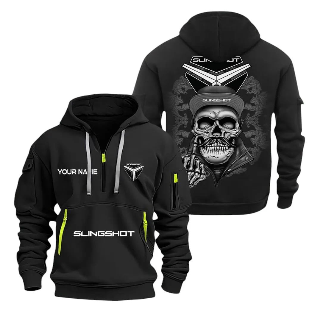 Open-Cockpit Vehicle Hoodie Half Zipper, Supporter Style Half-Zip Hoodie CAR166 - Black - Image 2