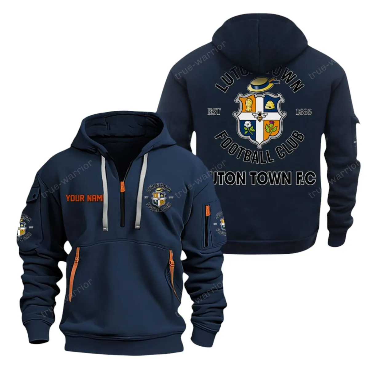 Orange Faithful Hoodie Half Zipper, Game Ready Half-Zip Hoodie EPL280 - Navy