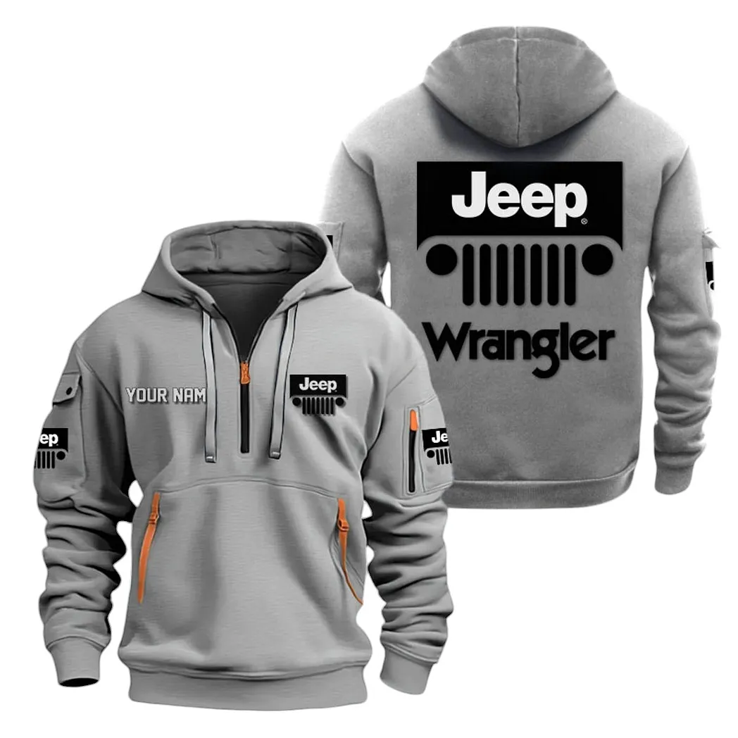 Outdoor Explorer Vehicle Hoodie Half Zipper, Everyday Fan Hoodie CAR200 - Gray - Image 2