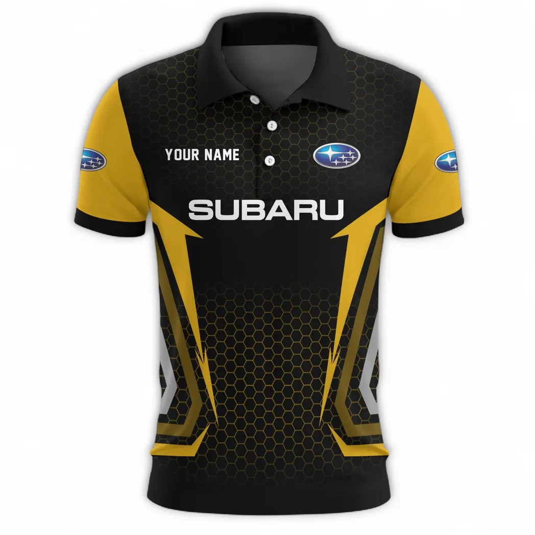 Outdoor Vehicle Polo Shirt, Sporty Casual Button Shirt CAR526 - Yellow - Image 2