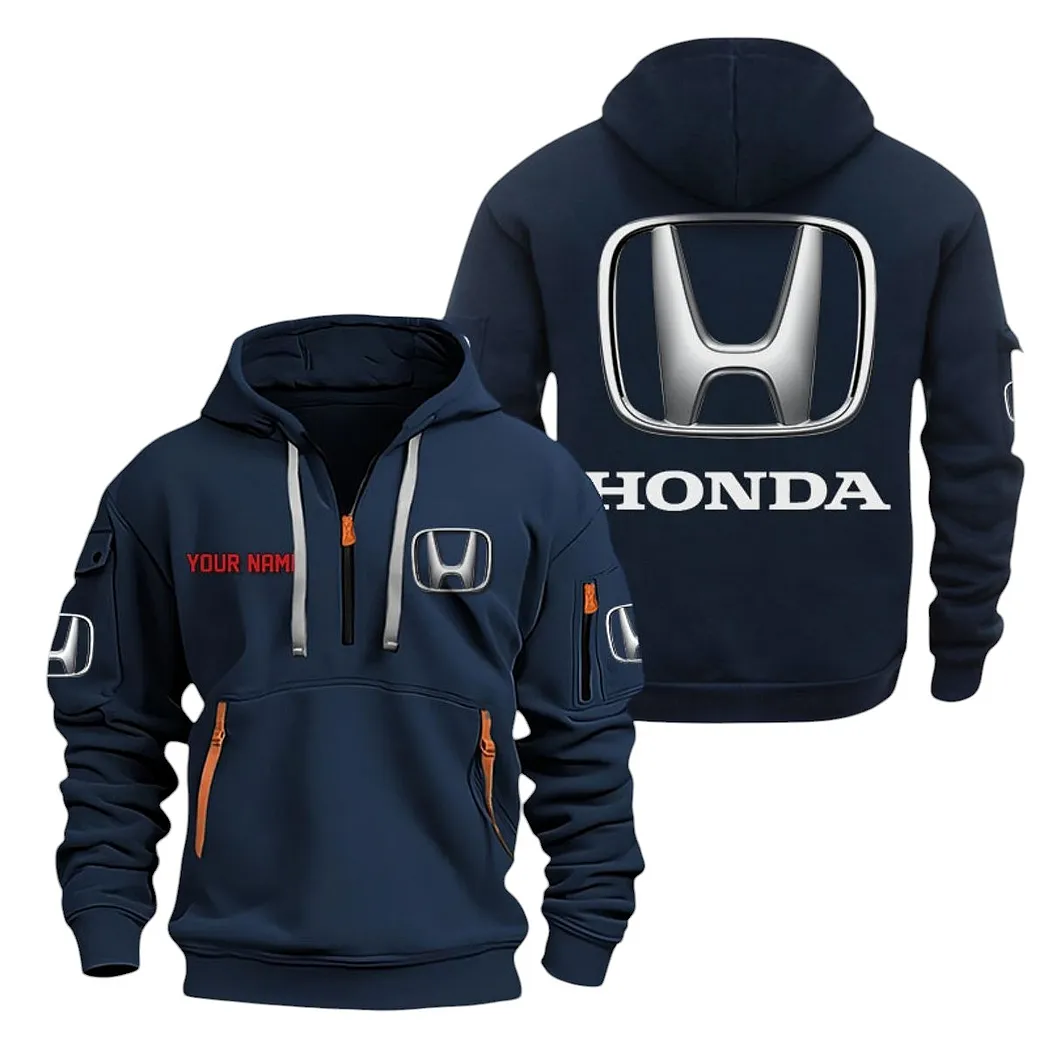 Passenger Vehicle Hoodie Half Zipper, Bold Fan Hoodie CAR200 - Navy - Image 2