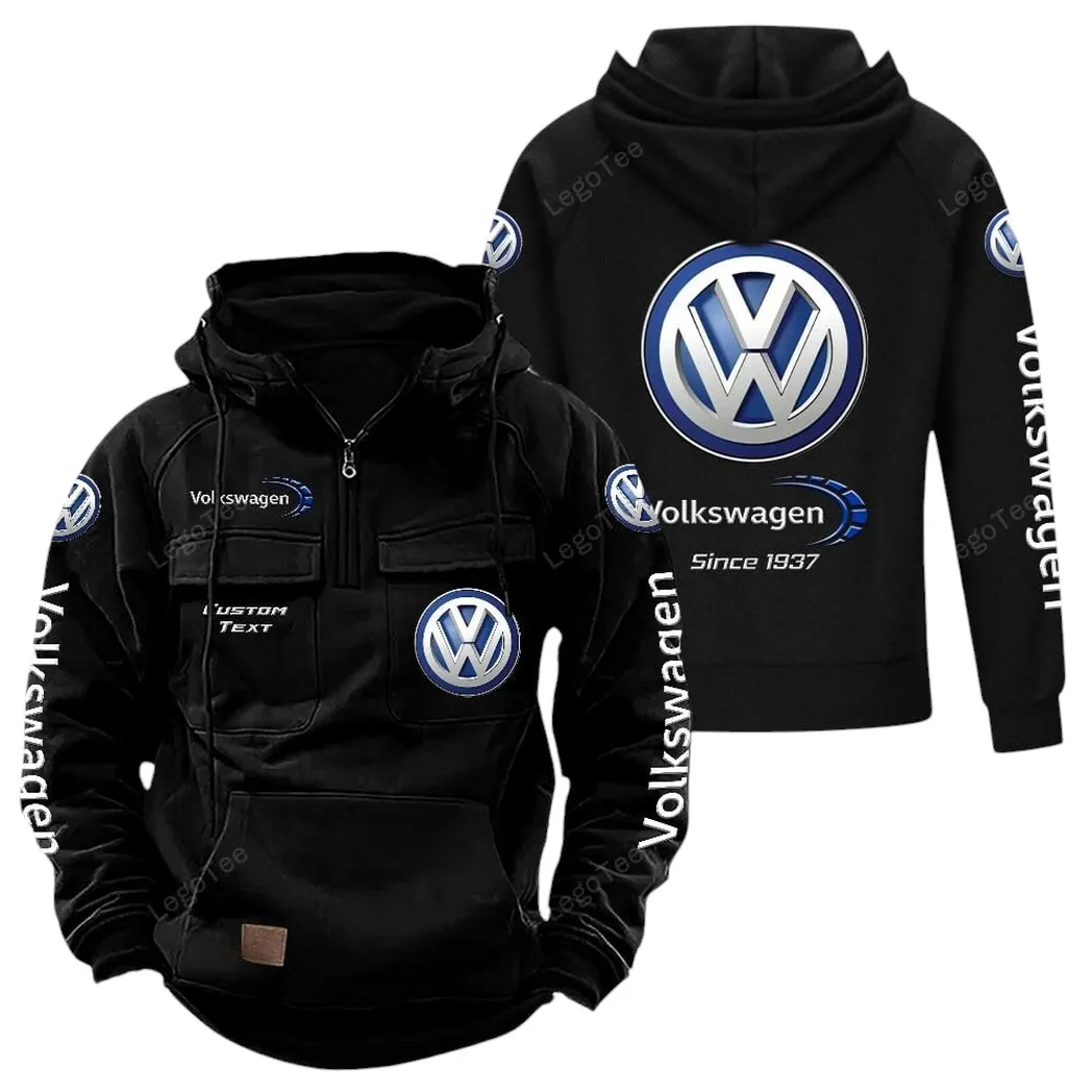 Passenger Vehicle Tactical Quarter Zip Hoodie, Exclusive Logo Hoodie For Car Enthusiasts CAR960 - Black - Image 2