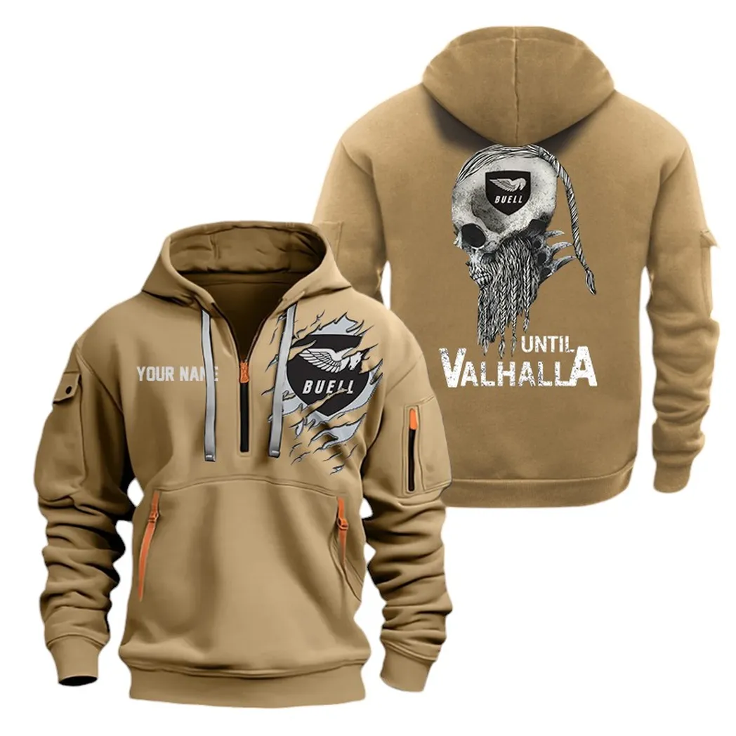 Performance Bike Hoodie Half Zipper, Casual Sport Half-Zip Hoodie CAR072 -Khaki - Image 2