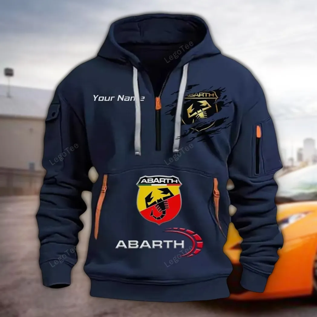 Performance Car Hoodie Half Zipper, Bold Fan Hoodie CAR113 - Navy