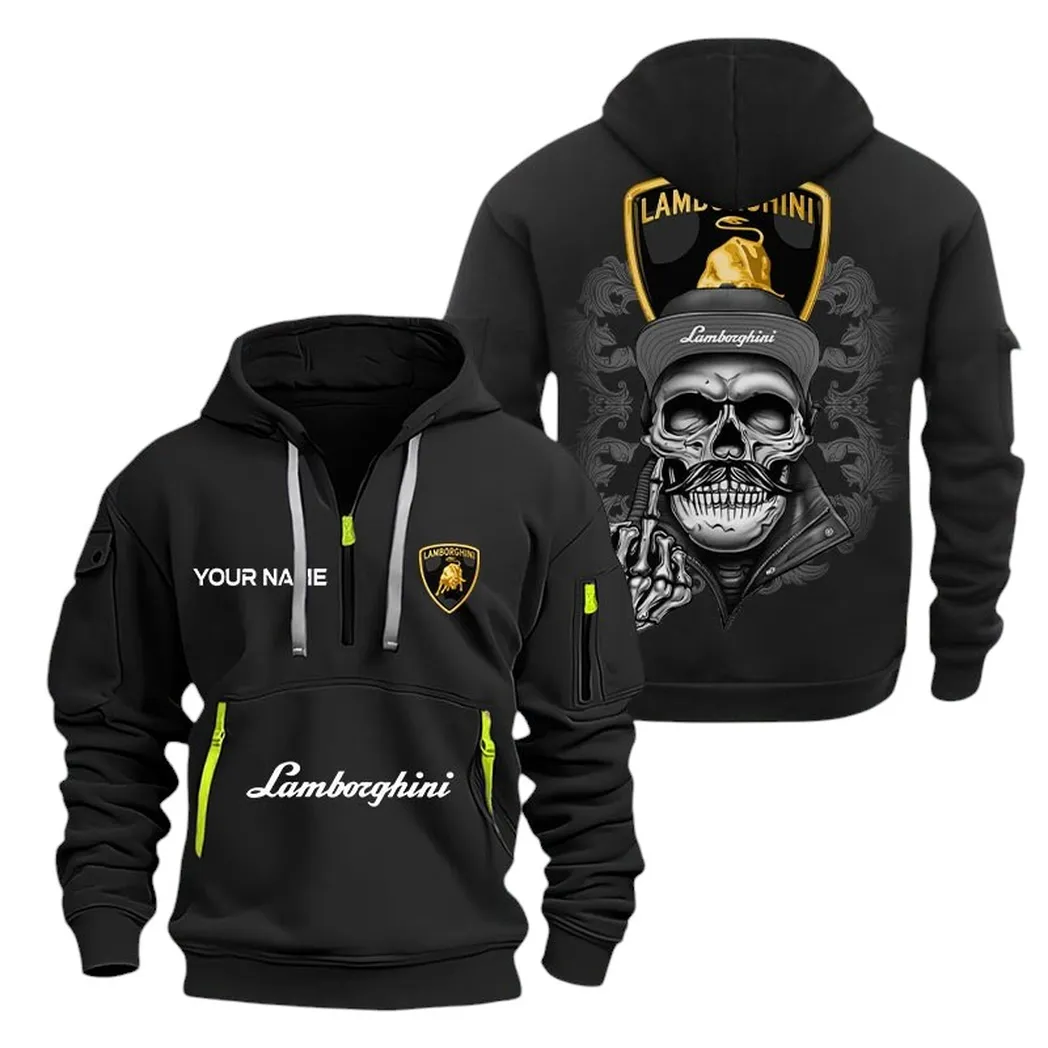 Performance Car Hoodie Half Zipper, Game Time Hoodie CAR166 - Black - Image 2