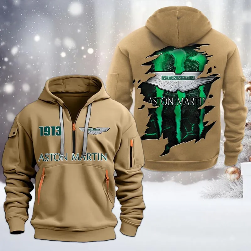 Performance Cruiser Hoodie Half Zipper, Bold Energy Hoodie CAR198 - Khaki - Image 2