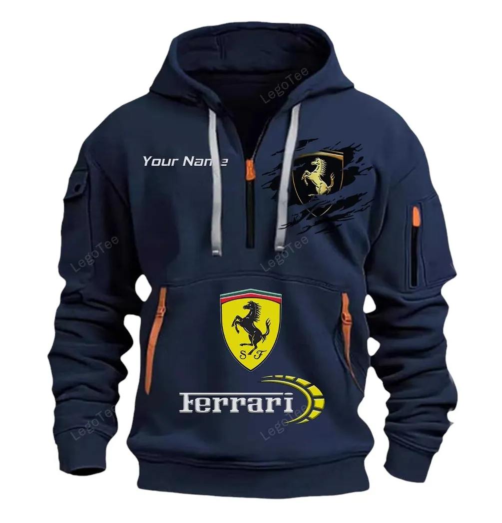 Performance GT Hoodie Half Zipper, Bold Energy Hoodie CAR113 - Navy - Image 2
