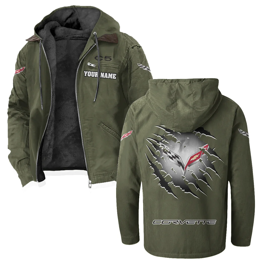 Performance Roadster Flannel Hoodie, Car Culture Flannel HVN1327CO - Green - Image 2