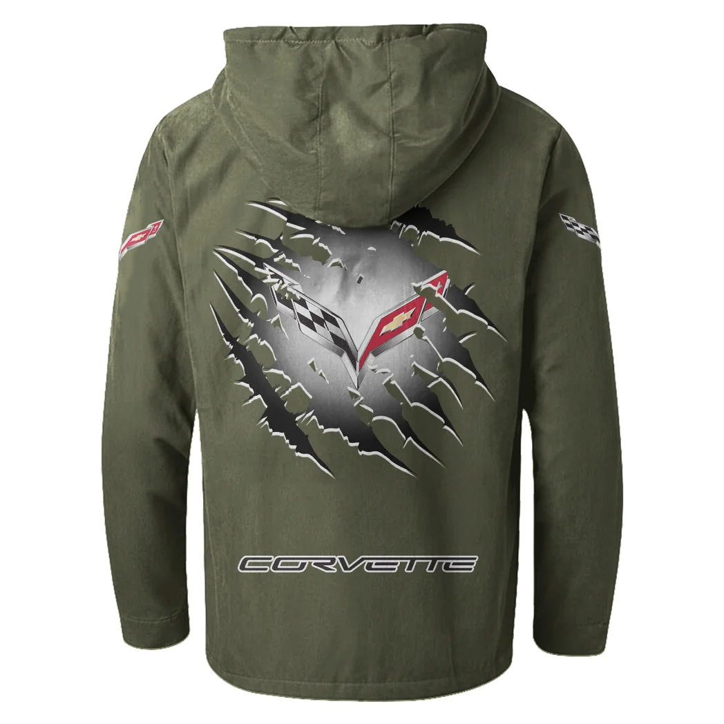 Performance Roadster Flannel Hoodie, Car Culture Flannel HVN1327CO - Green - Image 4