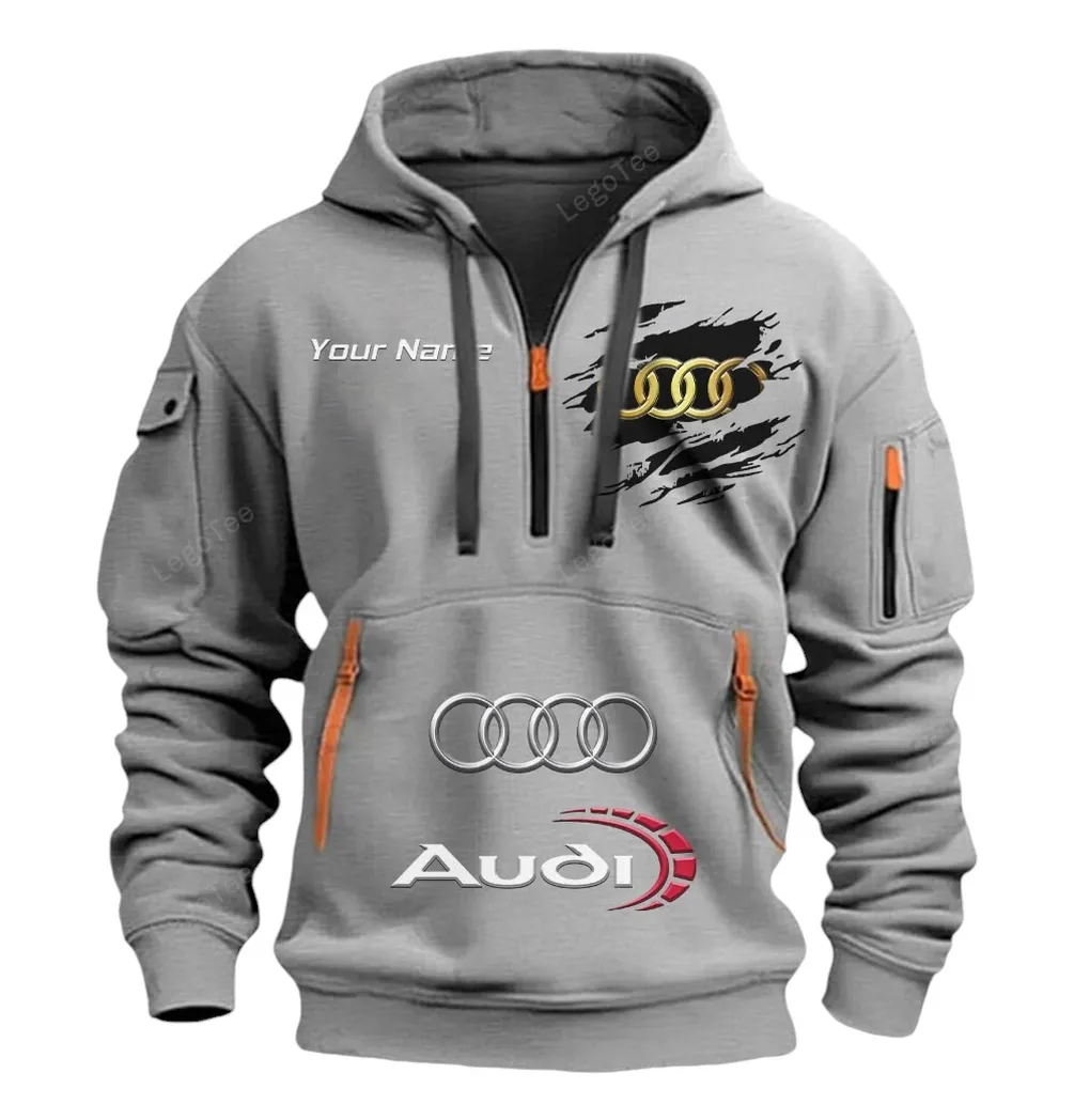 Performance Sedan Hoodie Half Zipper, Game Day Half-Zip Hoodie CAR113 - Gray - Image 2