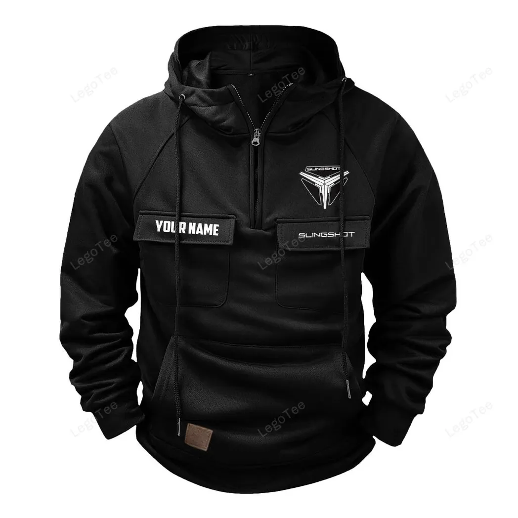 Performance Three-Wheeler Tactical Quarter Zip Hoodie, Exclusive Logo Hoodie For Car Enthusiasts CAR109 - Black - Image 2