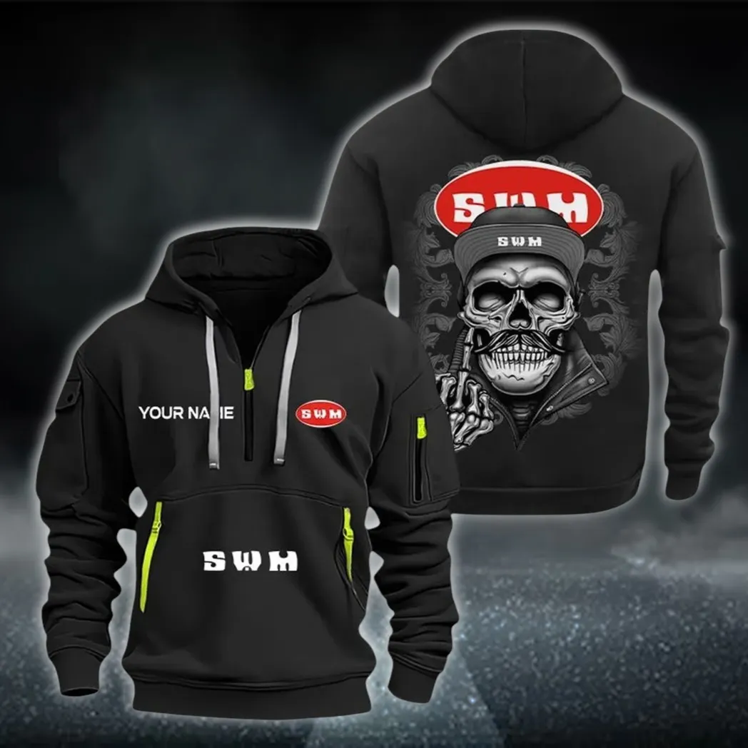 Performance Trail Bike Hoodie Half Zipper, Sport Spirit Hoodie CAR166 - Black