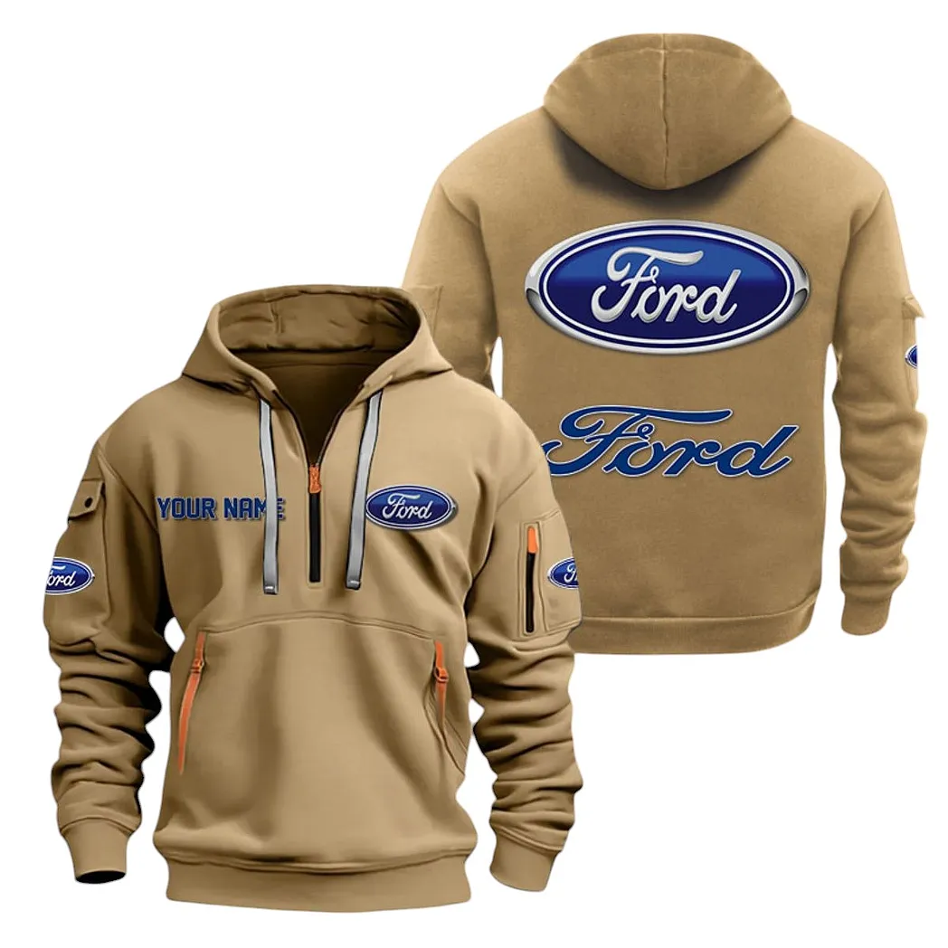 Pickup Legend Hoodie Half Zipper, Lifestyle Fan Half-Zip Hoodie CAR200 - Khaki - Image 2
