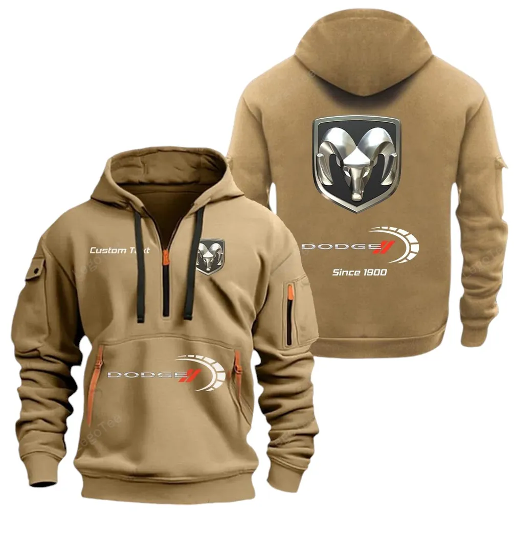 Power Car Hoodie Half Zipper, Game Ready Half-Zip Hoodie CAR052 -Khaki - Image 2