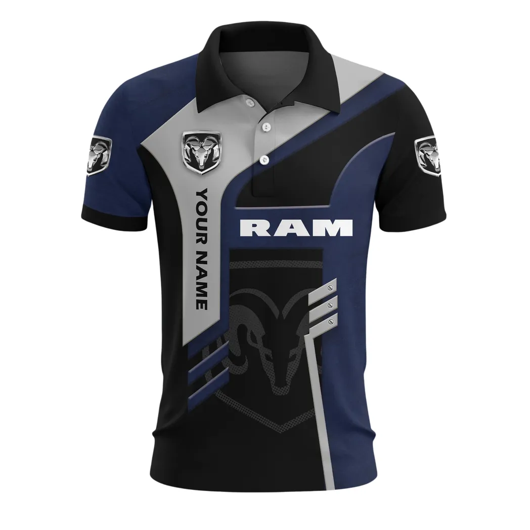 Power Pickup Line Polo Shirt, Street-Ready Button Shirt CAR527171125126-Navy Blue