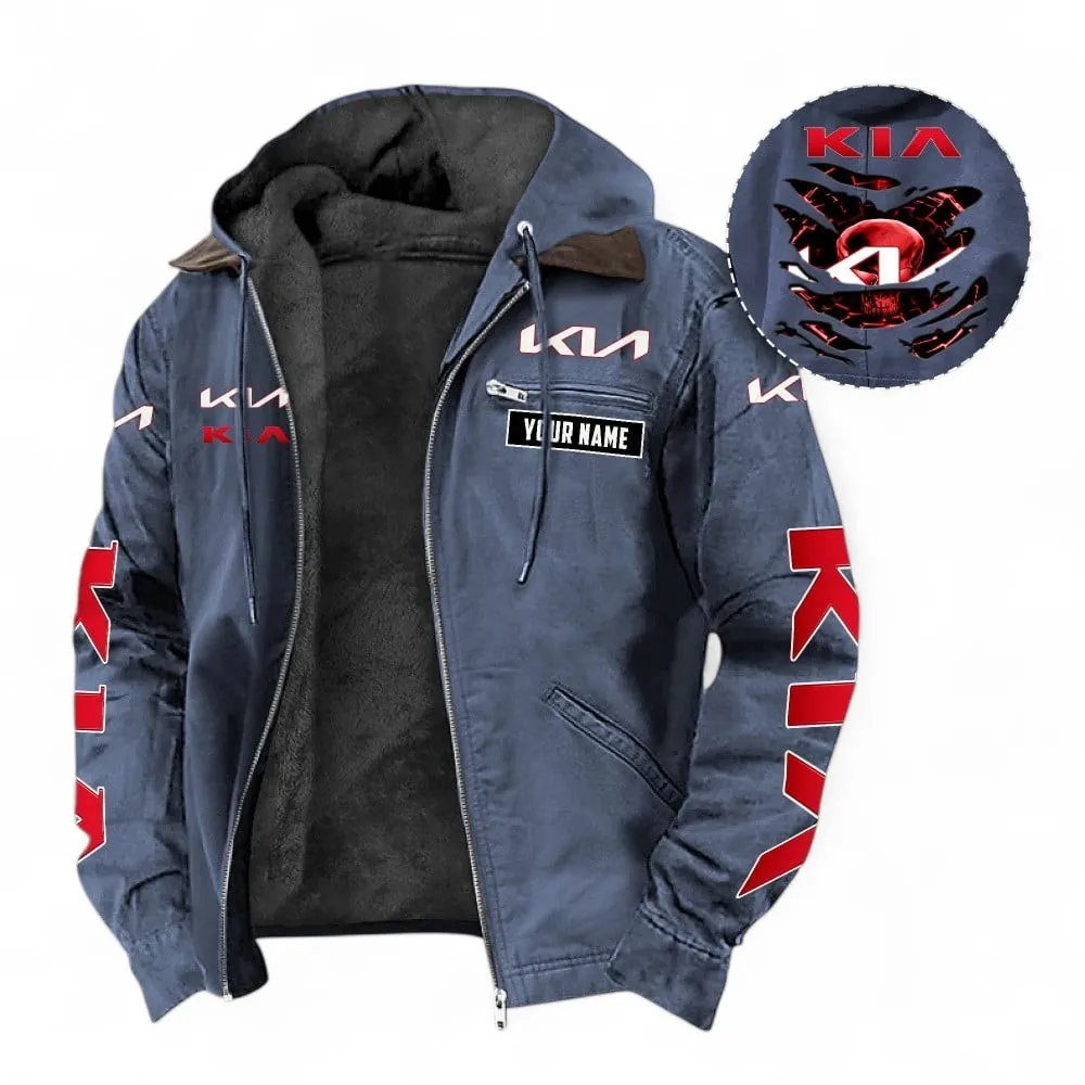 Practical Crossover Hooded And Flannel Hoodie, Comfortable Street Hoodie For Car Lovers CAR391 - Navy Blue - Image 2