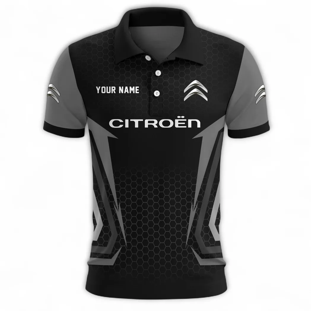 Practical Crossover Polo Shirt, Rugged Sport Button Shirt CAR526 - Gray - Image 2