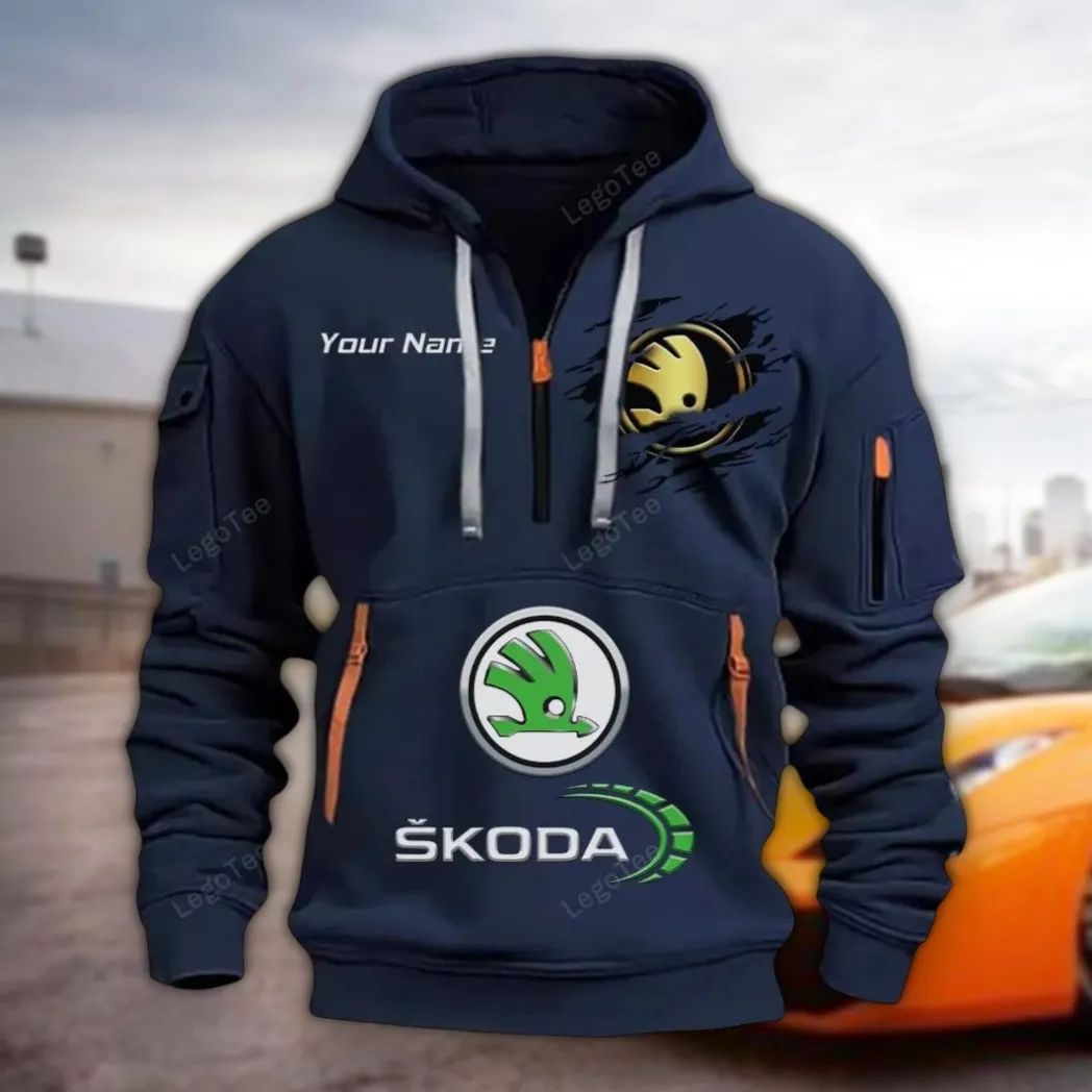 Practical Hatchback Hoodie Half Zipper, Game Ready Half-Zip Hoodie CAR113 - Navy