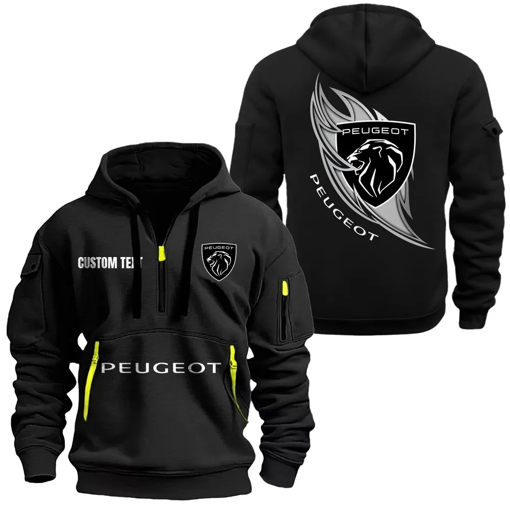 Practical Hatchback Hoodie Half Zipper, Lifestyle Fan Half-Zip Hoodie CAR170 - Black - Image 2