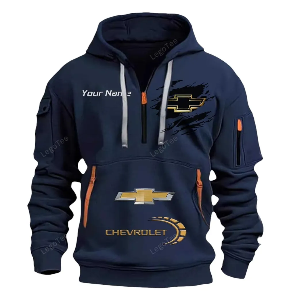 Practical Hatchback Hoodie Half Zipper, True Supporter Half-Zip Hoodie CAR113 - Navy - Image 2