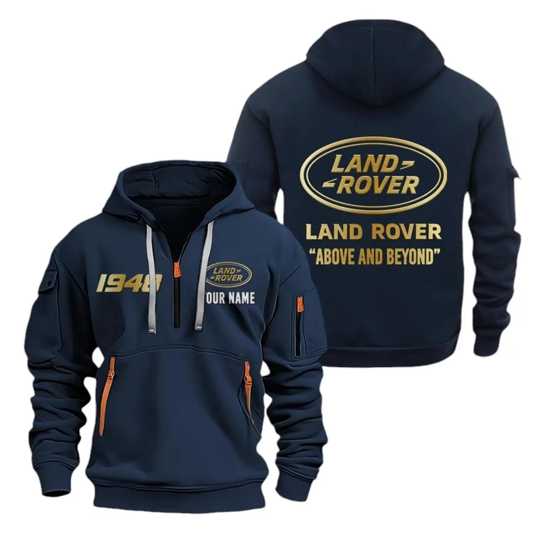 Premium Off-Road Ride Hoodie Half Zipper, Bold Energy Hoodie CAR019 -Navy - Image 2