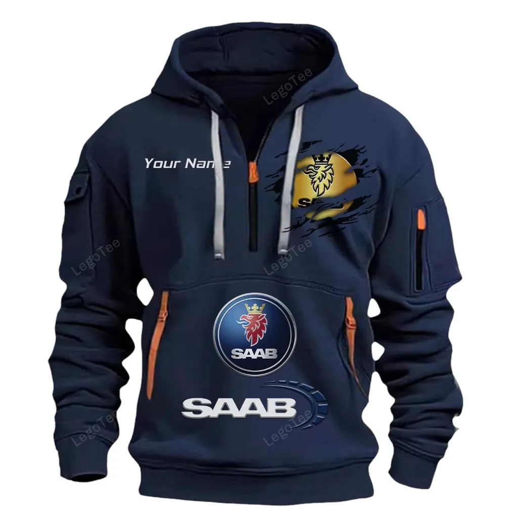Premium Off-Road Ride Hoodie Half Zipper, Fan Pride Half-Zip Hoodie CAR113 - Navy - Image 2